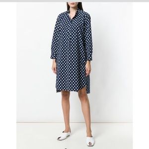 Peter Jensen Women Neck Tie Shirt Dress Navy Sz S